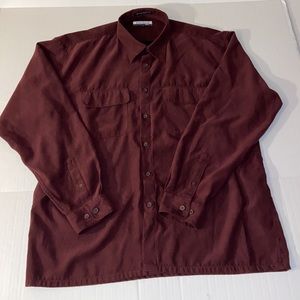 Firethorn Silver Men’s Large Long Sleeve Button Up Maroon Shirt